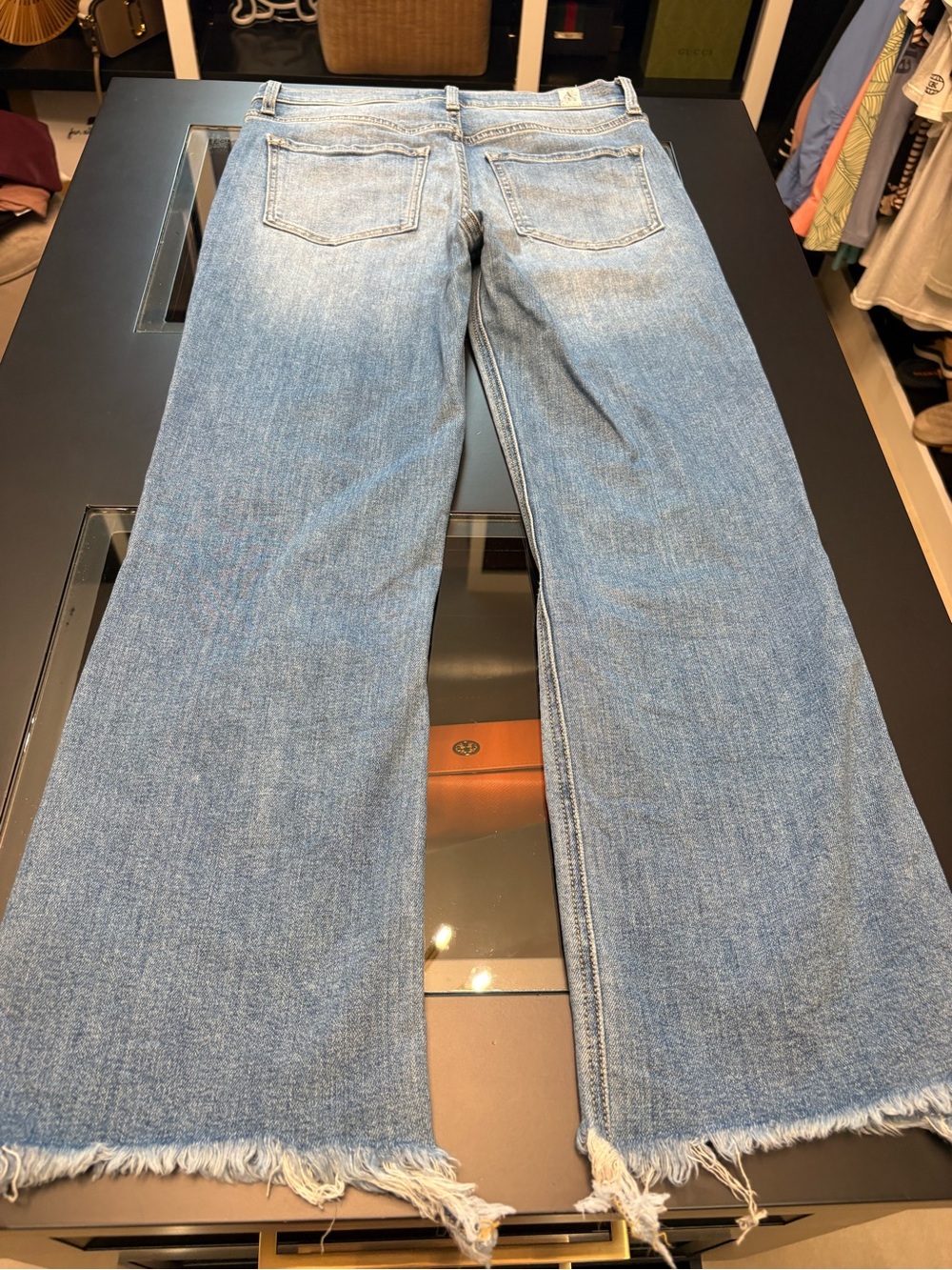 Altar'd State Light Blue Distressed Cropped Jeans - Picture 4 of 12